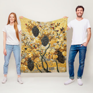 Couverture Polaire gustav klimt Rustic Pinecone Holiday Winter Bathro