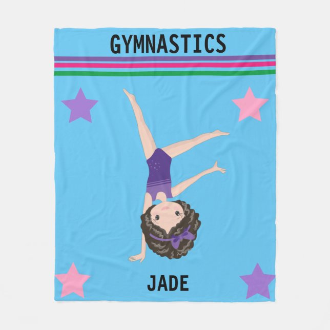 COUVERTURE POLAIRE GYMNASTICS BLANCHET POUR FILLES PERSONNALISÉ. (Devant)