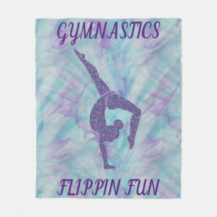 COUVERTURE POLAIRE GYMNASTICS "FLIPPIN FUN" FLEECE BLANKET.