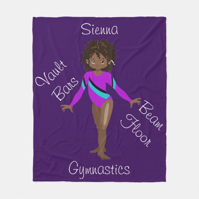 Couverture Polaire Gymnastique Africaine Américaine, Yeux Brown, Leo  (Devant)