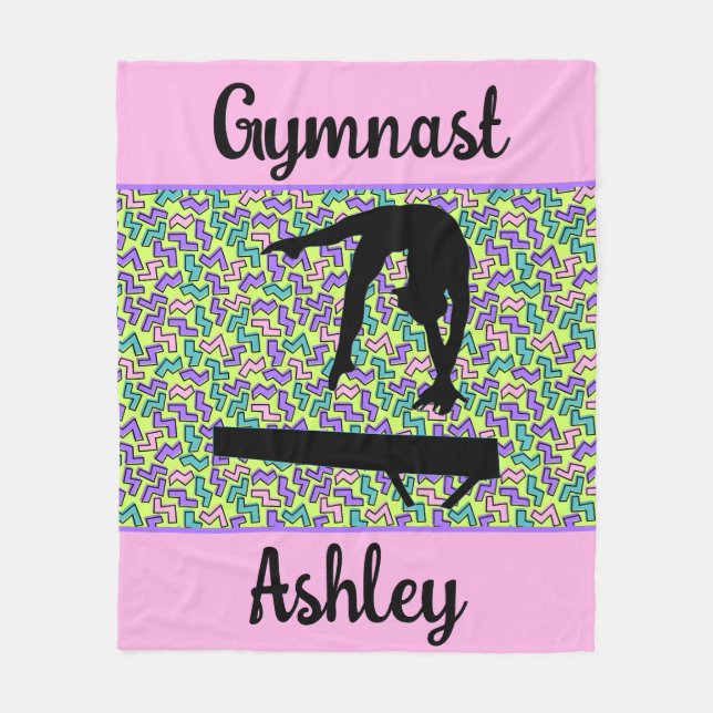 Couverture Polaire Gymnastique Beam Girl Super Retro Personnalisé (Devant)