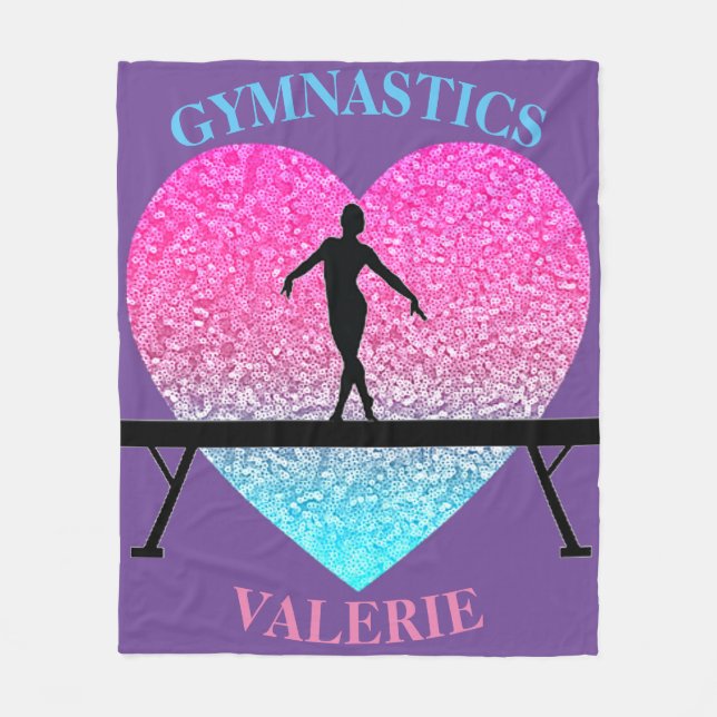 Couverture Polaire Gymnastique Blanche-polaire avec nom de Gymnaste (Devant)