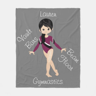 Couverture Polaire Gymnastique Cheveux noirs, Yeux Brown, Leo Bourgog