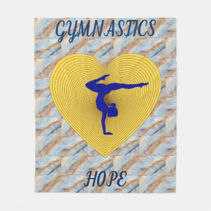 Couverture Polaire Gymnastique coeur or avec gymnaste