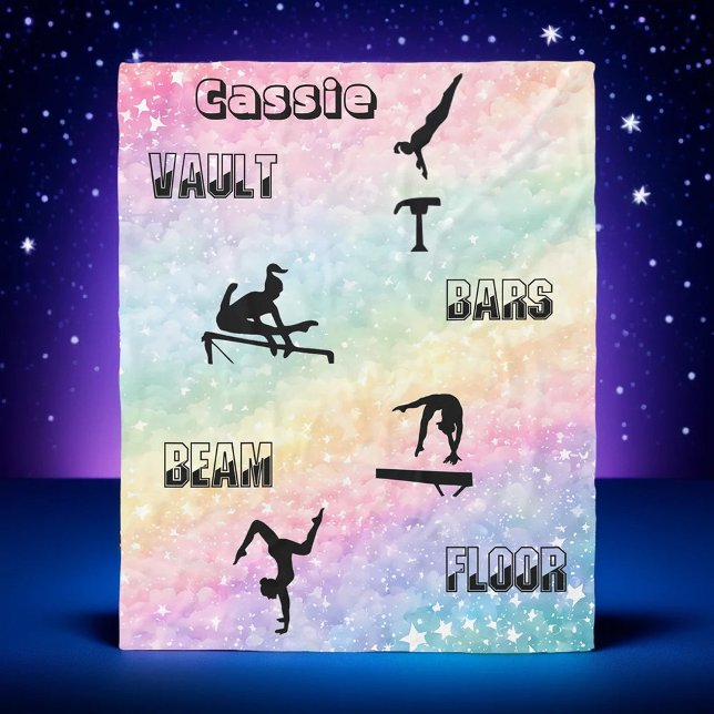 Couverture Polaire Gymnastique coffre-fort personnalisé, bars, poutre (Créateur téléchargé)