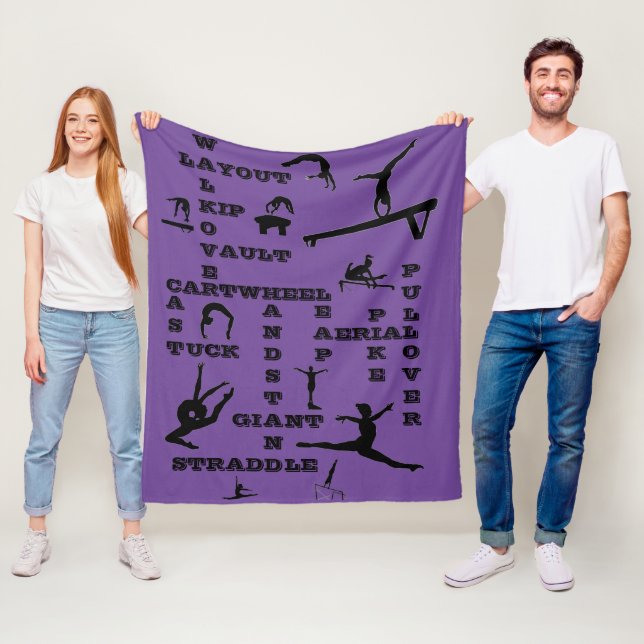 Couverture Polaire Gymnastique Compétences Filles Violet Fleece Blank (En situation)
