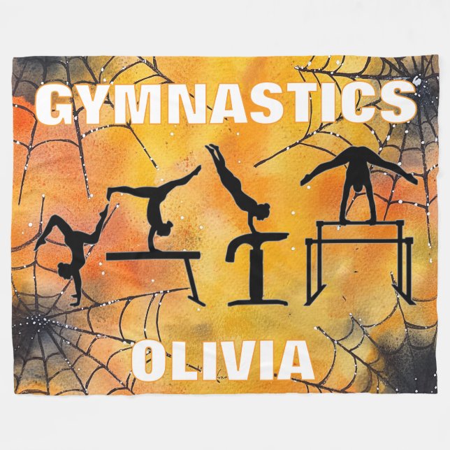 Couverture Polaire Gymnastique Éffrayante Spiderweb Halloween (Devant (Horizontal))