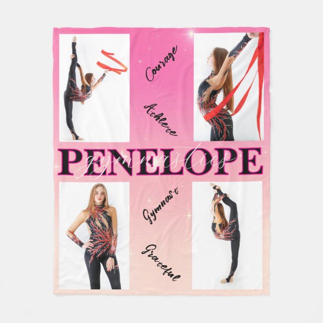 Couverture Polaire Gymnastique enchevêtrée rose 4 Photo Encouragement (Devant)