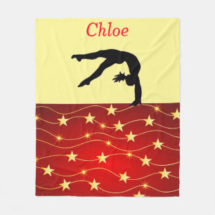 Couverture Polaire Gymnastique Étoiles Jaune et Rouge polaire