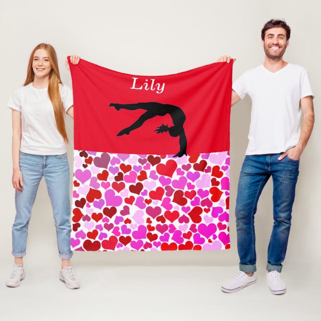 Couverture Polaire Gymnastique filles Valentine's Hearts Fleece Blank (En situation)