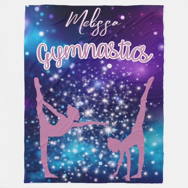 Couverture Polaire Gymnastique Galaxie Purple Turquoise Personnalisé (Devant)