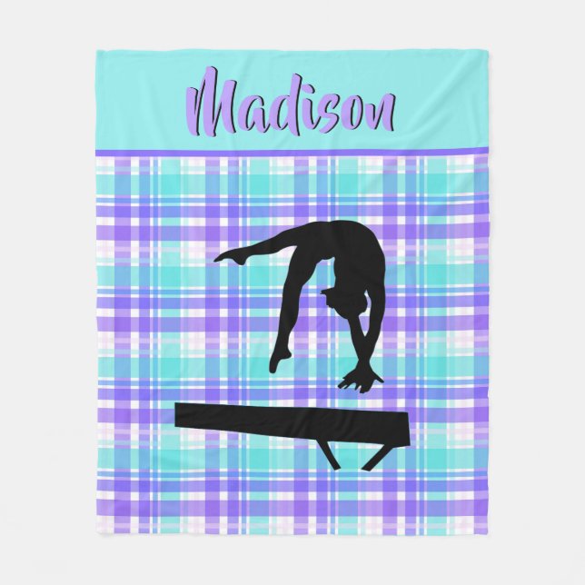 Couverture Polaire Gymnastique Girl Lilac Purple et Aqua Personnalisé (Devant)