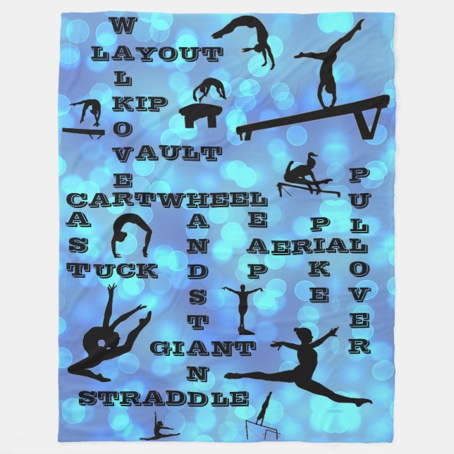 Couverture Polaire Gymnastique Mots-croisés Compétences Bleu (Devant)