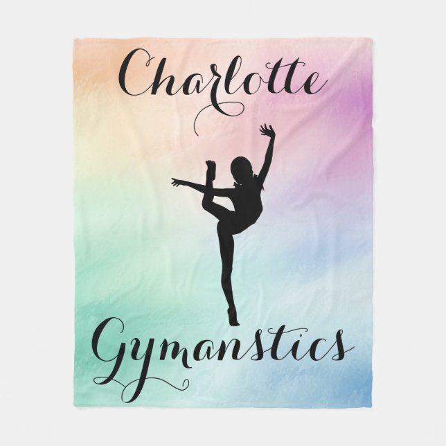 Couverture Polaire Gymnastique Pastel Purple Green Personnalisé (Devant)