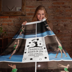 Couverture Polaire Gymnastique personnalisée 6 Photo Collage Nom Anné