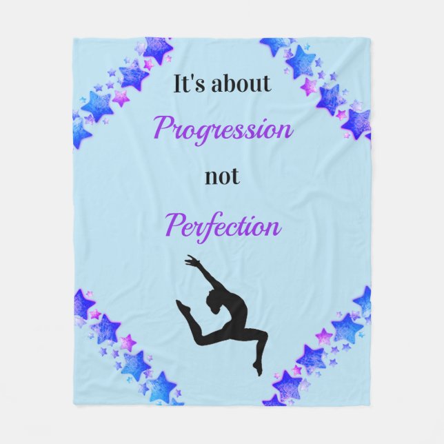 Couverture Polaire Gymnastique Progression pas perfection Motivation (Devant)