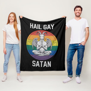 Couverture Polaire Hail Gay Satan Funny Goth Gothique Goat LGBTQ