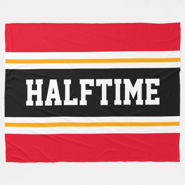 Couverture Polaire HALFTIME Bright Red Black White Racing Stripes (Devant (Horizontal))