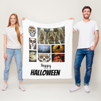 Couverture Polaire Halloween 8 Photo Collage personnalisé