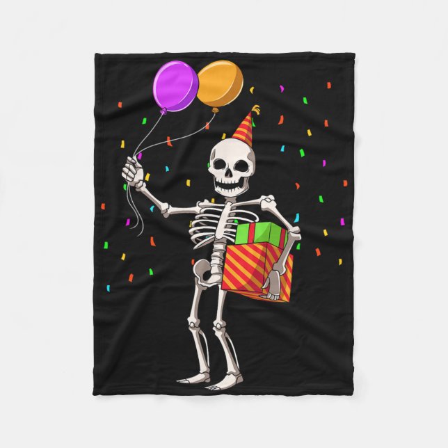 Couverture Polaire Halloween Anniversaire Soirée Skeleton Anniversair (Devant)