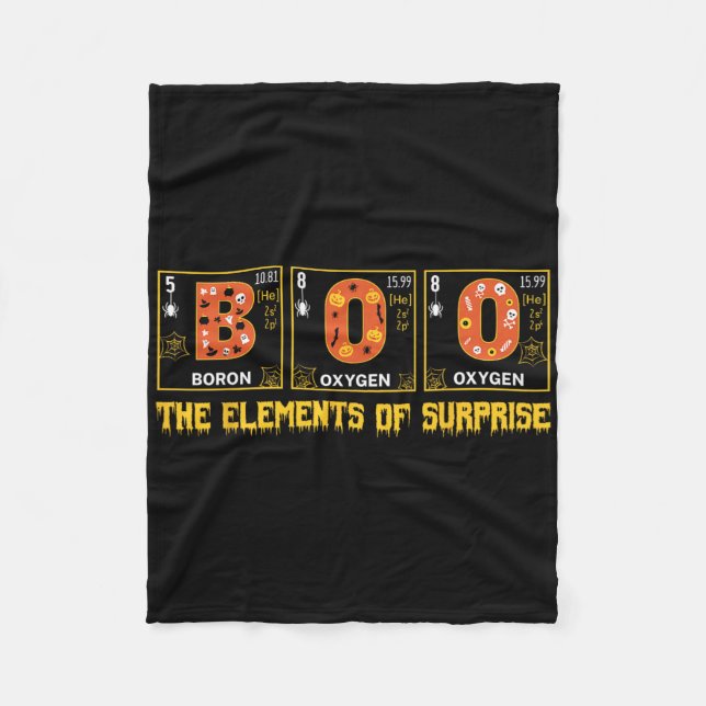 Couverture Polaire Halloween Boo School Chimie Physique Nerd Pumpki (Devant)