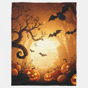 Couverture Polaire Halloween/chauve-souris/Citrouille/automne