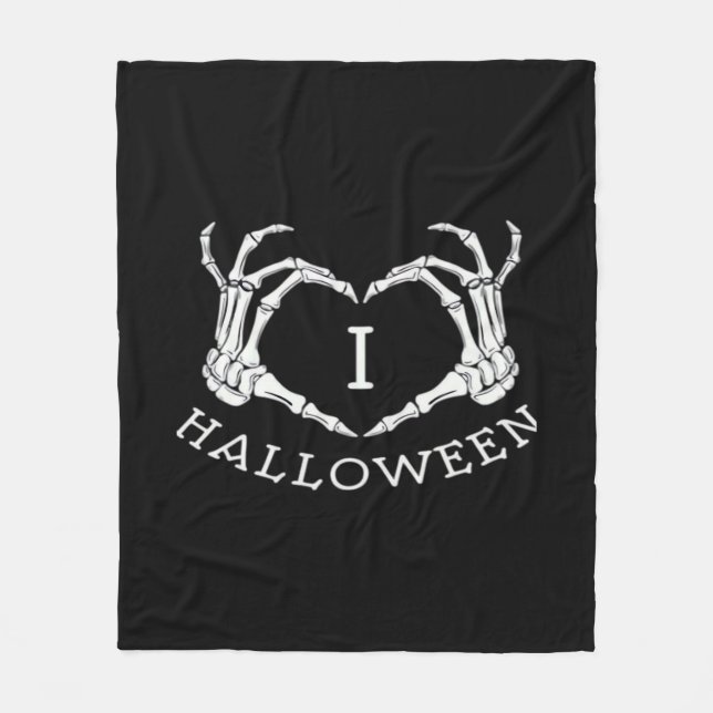Couverture Polaire Halloween! Classique - Skeleton Hands Heart (Devant)