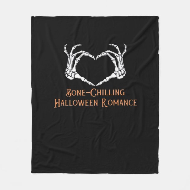 Couverture Polaire Halloween Coeur hanté Skeletal Bone Chilling Cla (Devant)