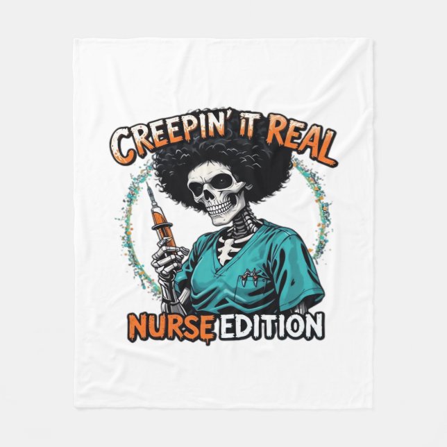 Couverture Polaire Halloween Creepin It Real! Édition infirmière clas (Devant)