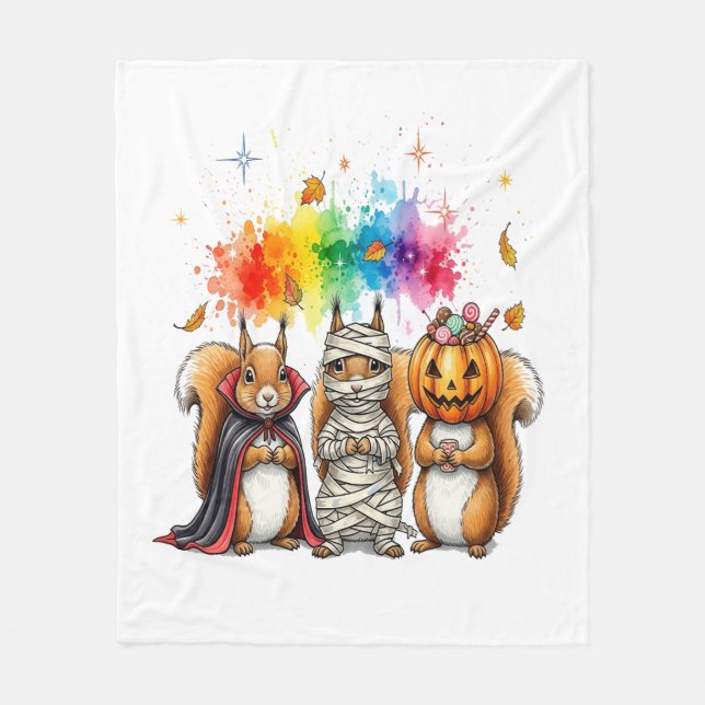 Couverture Polaire Halloween Cute Squirrels Costume (Devant)