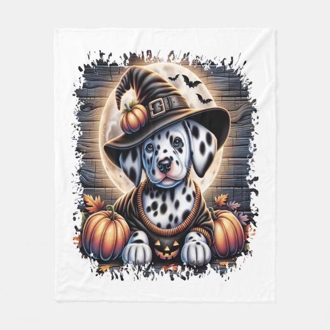 Couverture Polaire Halloween du chien dalmate (Devant)