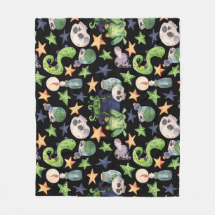 Couverture Polaire Halloween éffrayant : Motif à main foncée.