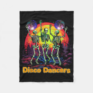 Couverture Polaire Halloween Éffrayant Skeleton Disco Dancers Danser
