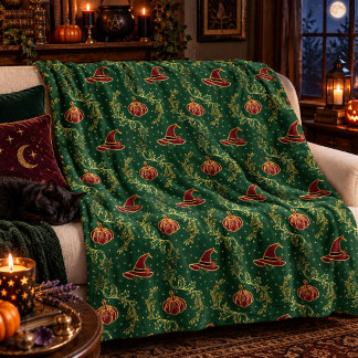 Couverture Polaire Halloween Élégant Sorcière Whimsigoth