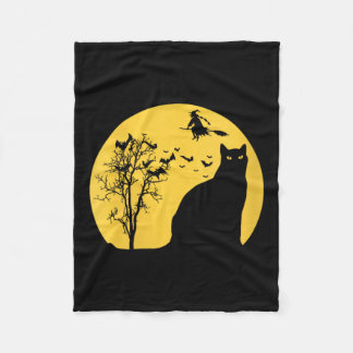 Couverture Polaire Halloween Femme avec V-Neck Candy Black Cat