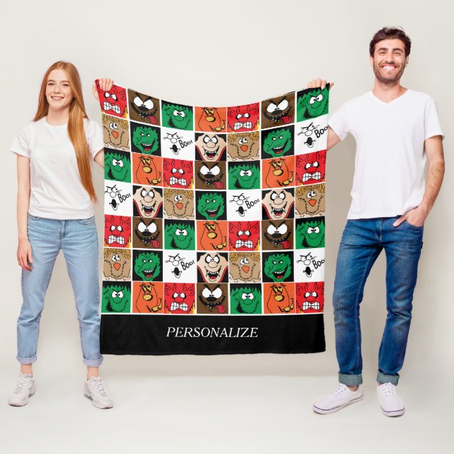 Couverture Polaire Halloween Fun Fun Visages (En situation)