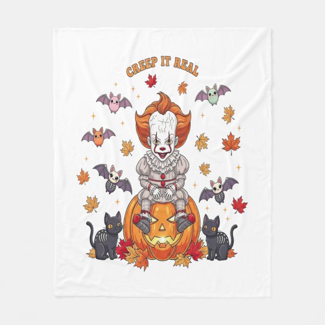 Couverture Polaire Halloween Gnome Cute Citrouille (Devant)