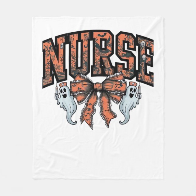 Couverture Polaire Halloween Infirmière Scary Coquette Bow Classic T- (Devant)