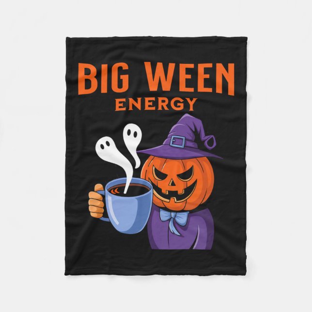 Couverture Polaire Halloween Jack-o-lanterne Big Ween Energy for Coff (Devant)