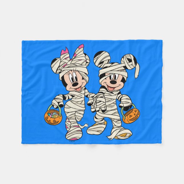 Couverture Polaire Halloween Mummy Mickey & Minnie (Devant (Horizontal))