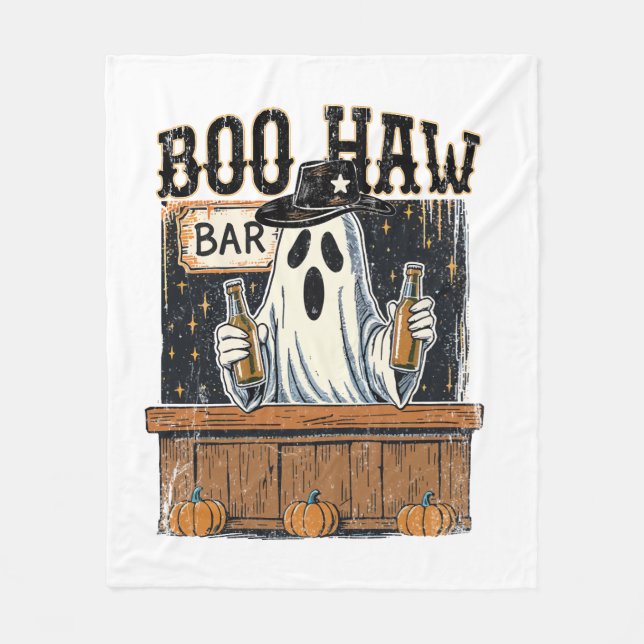 Couverture Polaire Halloween occidentale rétro Boo Haw (Devant)