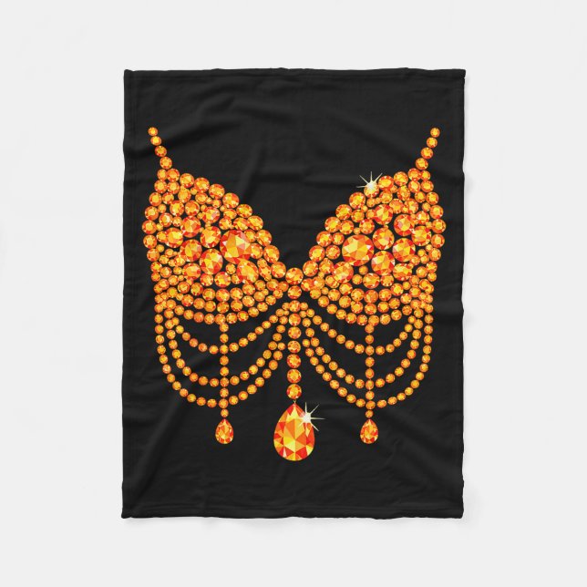 Couverture Polaire Halloween Orange Bra Design Costume Show Girls  (Devant)