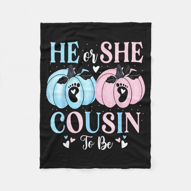 Couverture Polaire Halloween Pumpkin Gender Reveal He Or She Cousin T (Devant)