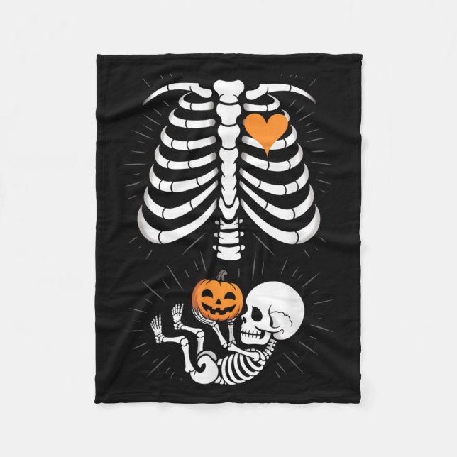 Couverture Polaire Halloween Skeleton Baby Rib Cage Maternity Pregnan (Devant)
