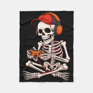 Couverture Polaire Halloween Skeleton Gamer Funny Video Gaming Boys M