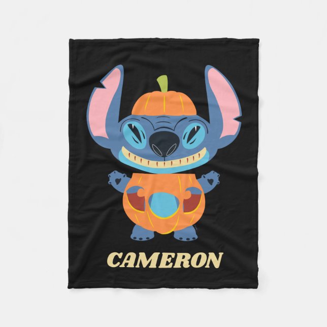 Couverture Polaire Halloween Stitch Citrouille (Devant)