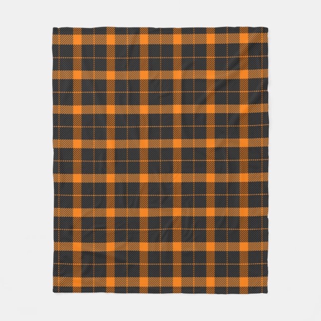 Couverture Polaire Halloween Tartan plaid. Scottish pattern in orange (Devant)