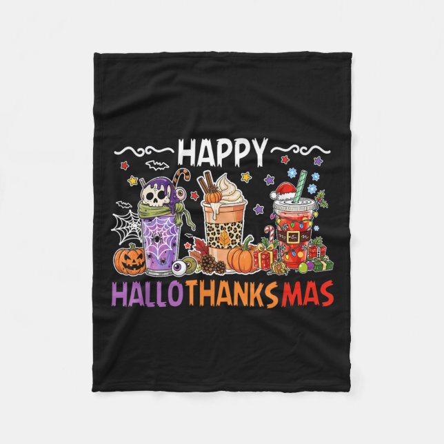 Couverture Polaire Halloween Thanksgiving Happy Season Café Halloth (Devant)