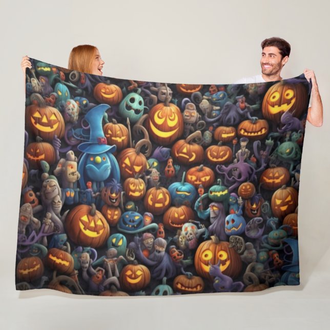 Couverture Polaire Halloween Thème Éffrayant Art amusant (En situation)