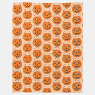 Couverture Polaire Halloween Trick ou Treat Orange Citrouille Imprime